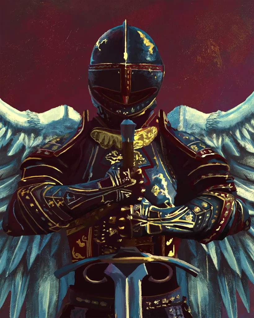 Digital painting of archangel Michael.